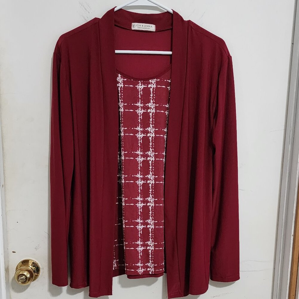 Jon and Anna, Ladies Jacket/Shell Long Sleeve Blouse, Size L